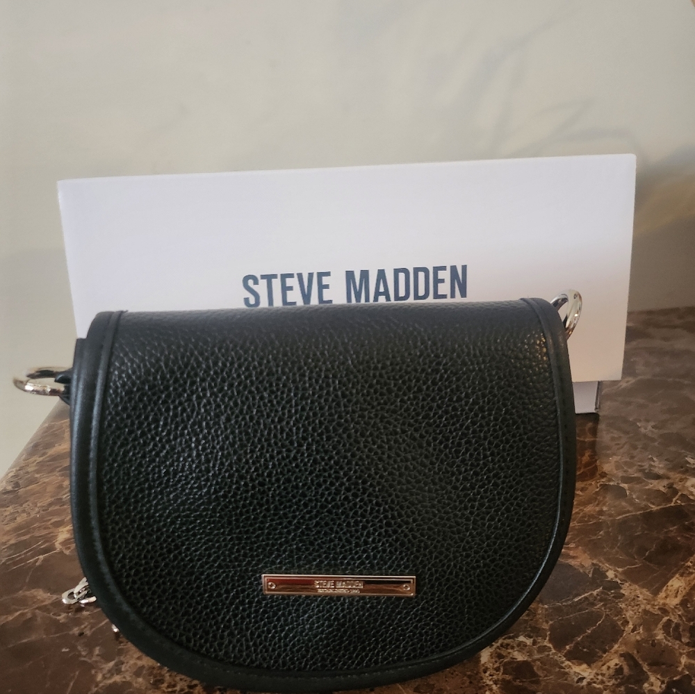 Steve Madden Textured Black 2way Crossbody/Belt Bag NWOT - Picture 3 of 12